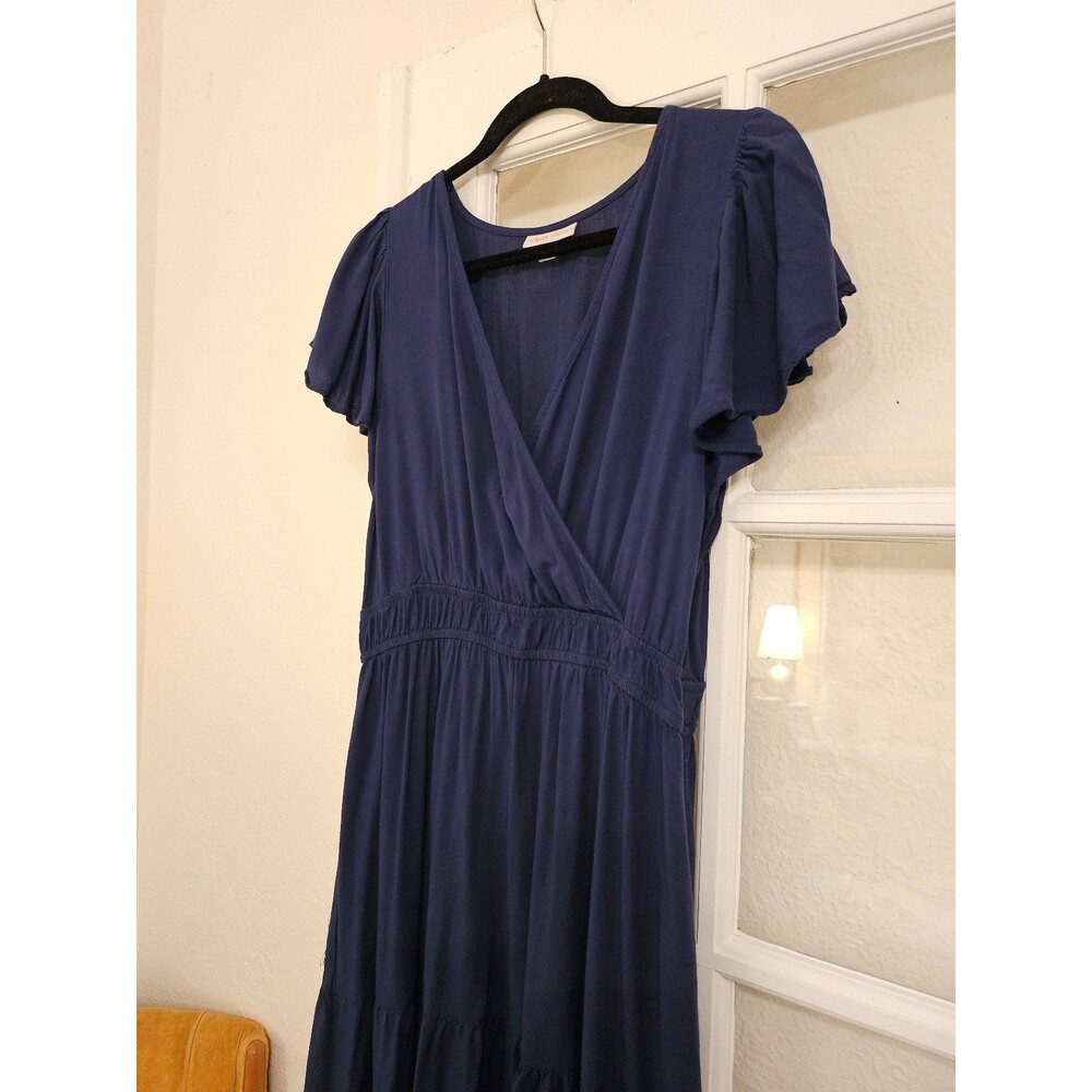 Knox Rose Navy Blue Faux Wrap Dress, Size Large